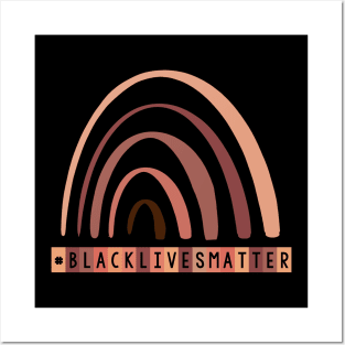 #blacklivesmatter brown black rainbow Posters and Art